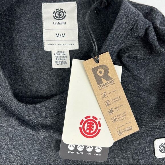 NEW Element Black Nature Never Sleeps Short Sleeve Graphic Tee Men’s Medium - Picture 5 of 8